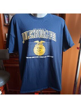 Julesburg Colorado FFA XXL Vintage T-shirt Farm Agriculture Logo 1990's Blue 2XL